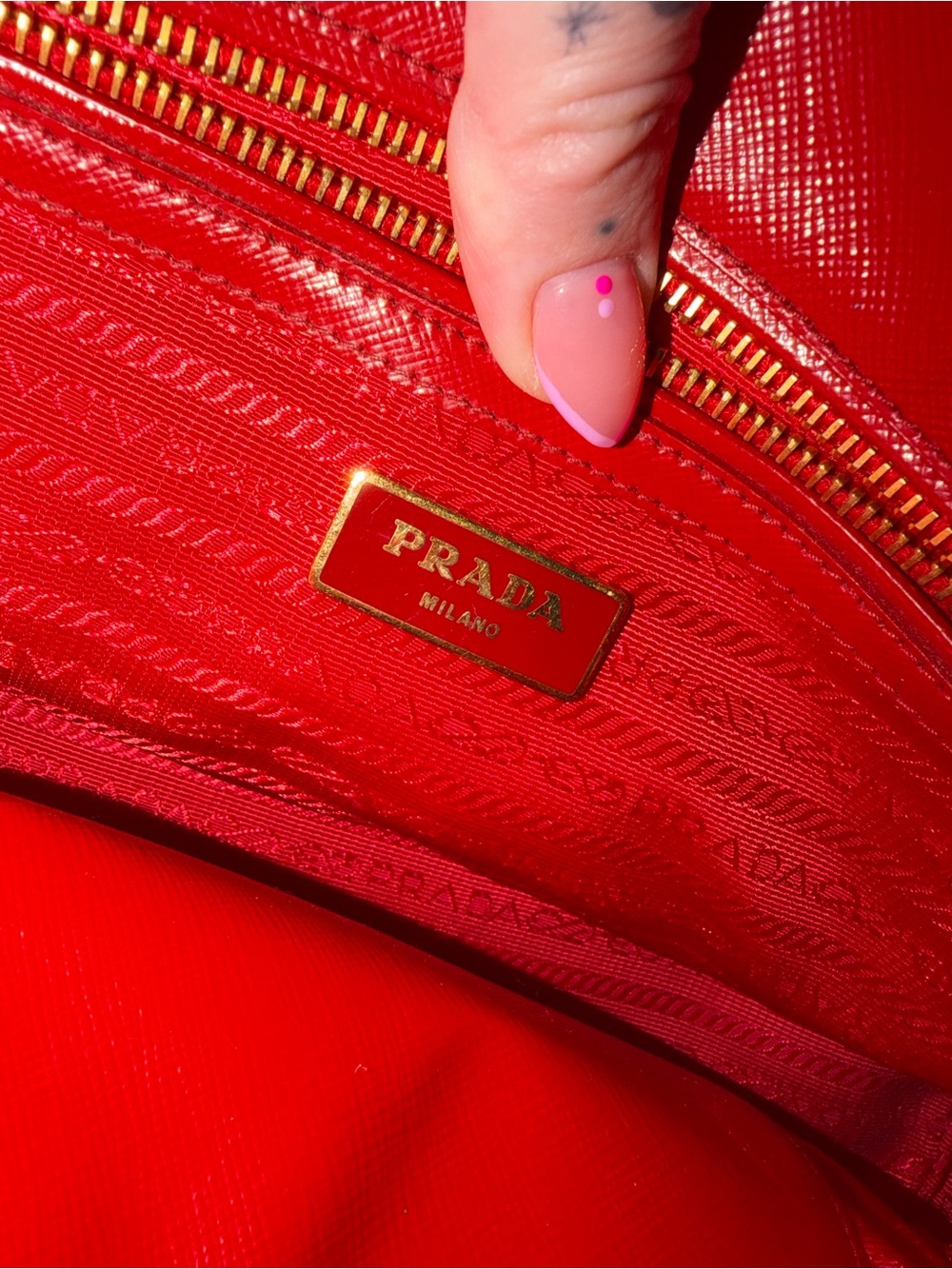 Prada Red Saffiano Patent Leather Top Handle/Shoulder/Crossbody - Picture 5 of 12